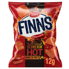 Tiffany Finns Scorchin' Hot Crinkled Potato Chips 12g