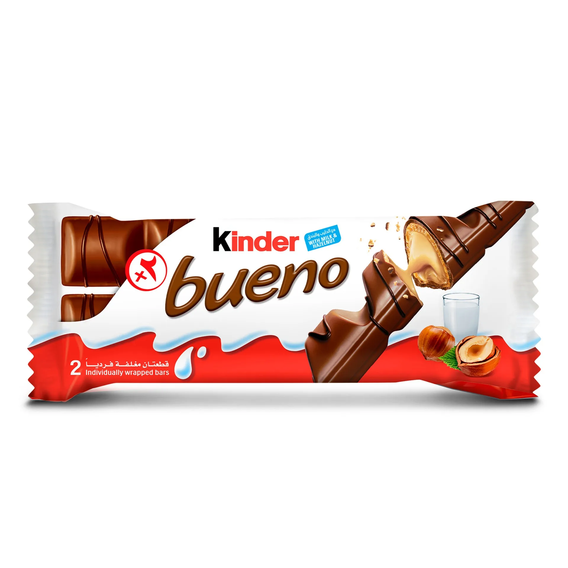 Kinder Bueno Milk Chocolate Wafer Hazelnut Cream 2 Bars 43 g